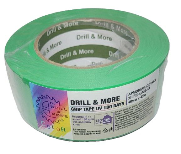 Фото товару: «Стрічка Drill&More GRIP TAPE UV 180 DAYS 35мм»